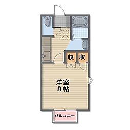 長野電鉄長野線 桐原駅 徒歩19分の賃貸アパート 2階1Kの間取り