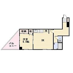 JR信越本線 長野駅 徒歩6分の賃貸マンション 5階1DKの間取り