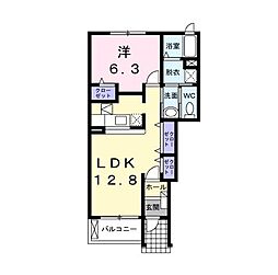 JR信越本線 長野駅 4.1kmの賃貸アパート 1階1LDKの間取り