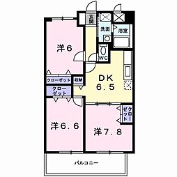 JR信越本線 長野駅 徒歩10分の賃貸マンション 3階3DKの間取り