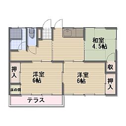 JR信越本線 長野駅 徒歩18分の賃貸タウンハウス 1階3DKの間取り