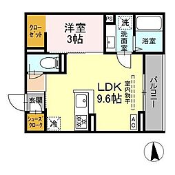 JR信越本線 長野駅 徒歩22分の賃貸アパート 3階1LDKの間取り