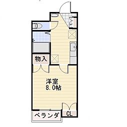 JR信越本線 長野駅 徒歩30分の賃貸マンション 4階1Kの間取り