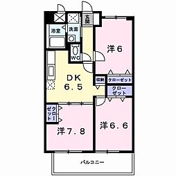 JR信越本線 長野駅 徒歩10分の賃貸マンション 3階3DKの間取り