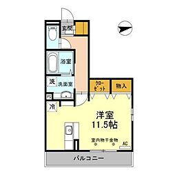 JR信越本線 長野駅 徒歩27分の賃貸アパート 3階ワンルームの間取り