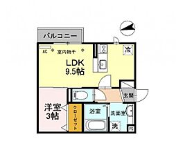 JR信越本線 長野駅 徒歩22分の賃貸アパート 1階1LDKの間取り