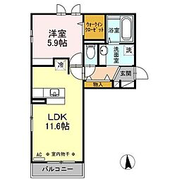 しなの鉄道北しなの 北長野駅 徒歩31分の賃貸アパート 3階1LDKの間取り