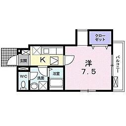JR信越本線 長野駅 5.2kmの賃貸アパート 1階1Kの間取り