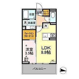 JR信越本線 長野駅 徒歩20分の賃貸アパート 2階1LDKの間取り