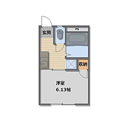 しなの鉄道北しなの 北長野駅 徒歩14分の賃貸アパート 1階1Kの間取り