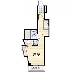 JR信越本線 長野駅 徒歩2分の賃貸マンション 2階ワンルームの間取り