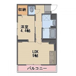 JR信越本線 長野駅 徒歩23分の賃貸マンション 3階1LDKの間取り