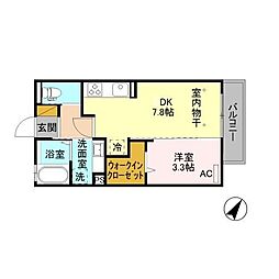 JR信越本線 長野駅 徒歩8分の賃貸アパート 1階1DKの間取り