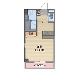 JR信越本線 長野駅 徒歩8分の賃貸マンション 3階ワンルームの間取り