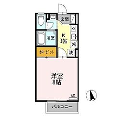 JR信越本線 長野駅 徒歩20分の賃貸アパート 2階3DKの間取り