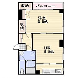JR信越本線 長野駅 徒歩6分の賃貸マンション 2階1LDKの間取り