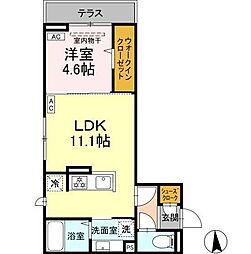 セレーノヴィータ中御所 1LDKの間取図画像