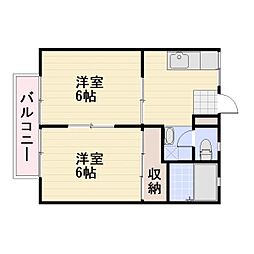 パナハイツ前山 2DKの間取図画像