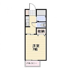 ドリームハウス 1Kの間取図画像