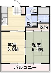 サンハイツTOYA 2DKの間取図画像