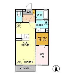カサ・デ・サチ2 1LDKの間取図画像