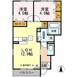 オーチャード 2LDKの間取図画像