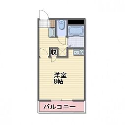 ル・アーブル ワンルームの間取図画像