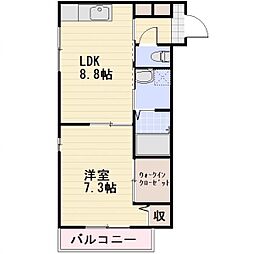 フローラルスクエア 1LDKの間取図画像