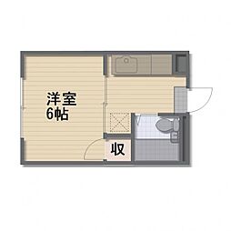ハウスバイン 1Kの間取図画像