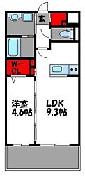 西鉄貝塚線 名島駅 徒歩6分の賃貸マンション 1階1LDKの間取り