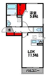 D-roomReiwa 1LDKの間取図画像