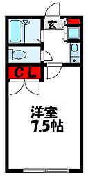 レオパレス一也 1Kの間取図画像