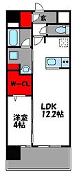 フェリシア香椎ルークス 1LDKの間取図画像