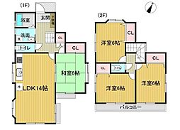 八王子市弐分方町　中古戸建 4LDKの間取り