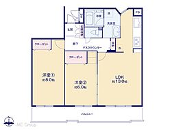 ビスタセーレ向陽台四号棟 2LDKの間取り