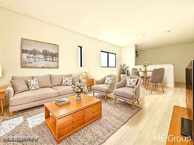 ■心落ち着く場所、ゆったり過ごせるリビング