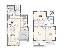 町田市南つくし野1丁目　中古戸建 4LDKの間取り