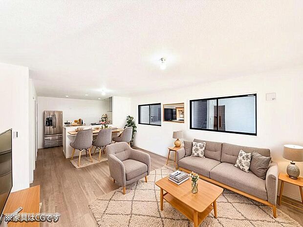 ■LDK19.6帖の陽当り良好なリビング