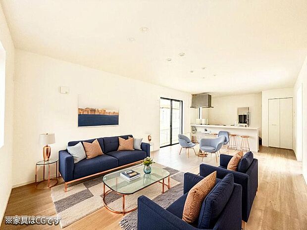 ■床暖房完備で暖かいリビング