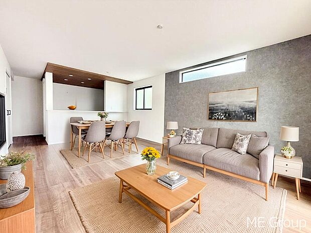 ■くつろぎもおもてなしも叶える柔軟なリビング※家具はCGです