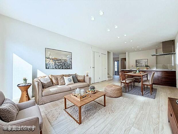 ■床暖房付22.7帖の大空間LDK