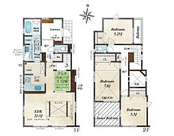 小田原市中曽根 新築戸建 全2棟 1号棟