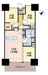 THEパームス相模原パークブライティア 3LDKの間取図画像