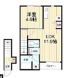 アヴァンス 203 2階1LDKの間取り