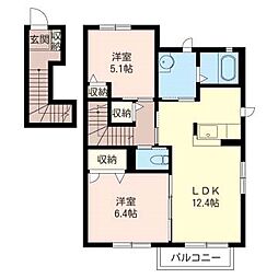 アヴァンツァーレ芝 2LDKの間取図画像