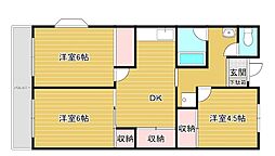 ヨウガイハイツ 3DKの間取図画像