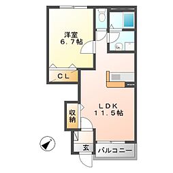 アネシス 1LDKの間取図画像