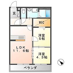 ベーシックマンション3 2LDKの間取図画像
