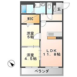 aura. 2LDKの間取図画像