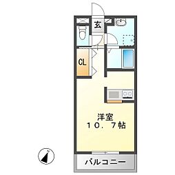 サンサンハイム ワンルームの間取図画像